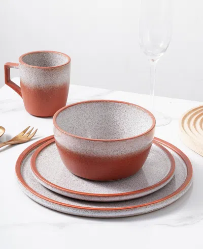 Stone Lain Vince Stoneware 16-piece Dinnerware Set In Red