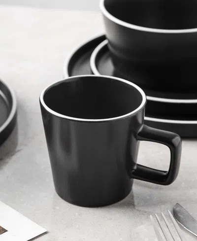 Stone Lain Allison Stoneware 32-piece Dinnerware Set In Black
