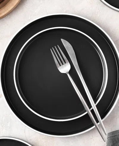Stone Lain Allison Stoneware 32-piece Dinnerware Set In Black