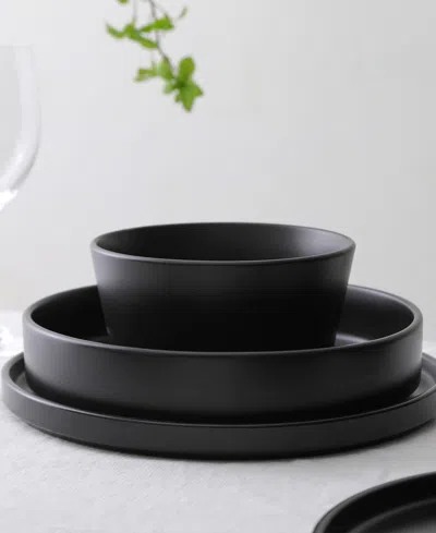 Stone Lain Celina 12pc Stoneware Dinnerware Set In Black