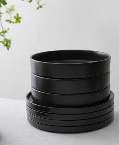 Stone Lain Celina 12pc Stoneware Dinnerware Set In Black