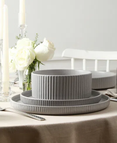 Stone Lain Haven 4-pc. Stoneware Dinner Plate In Gray