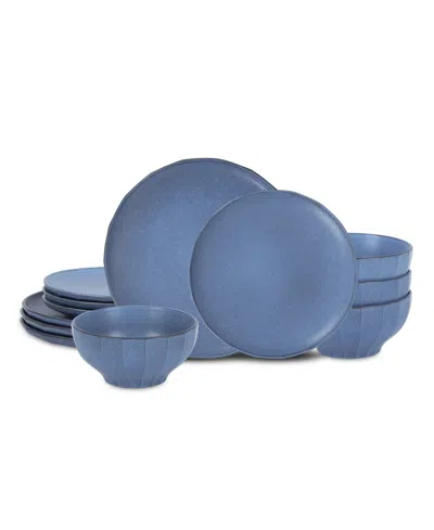 Stone Lain Rio Stoneware 12-piece Dinnerware Set In Blue