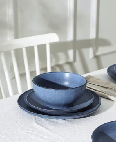Stone Lain Rio Stoneware 12-piece Dinnerware Set In Blue