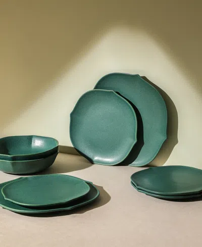Stone Lain Baskerville 12pc Stoneware Dinnerware Set In Green