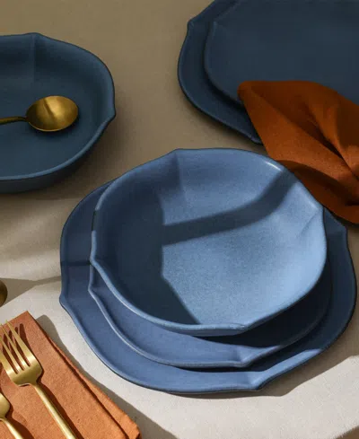 Stone Lain Baskerville 12pc Stoneware Dinnerware Set In Blue