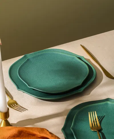 Stone Lain Baskerville 12pc Stoneware Dinnerware Set In Green