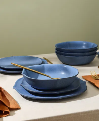 Stone Lain Baskerville 12pc Stoneware Dinnerware Set In Blue