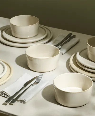 Stone Lain Eden Stoneware 24-piece Dinnerware Set In White