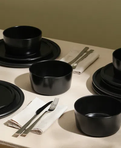 Stone Lain Eden 12 Pc. Dinnerware Set, Service For 4 In Black