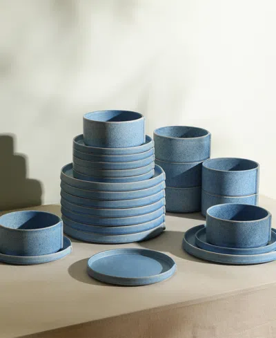 Stone Lain Bao 24 Pc. Dinnerware Set, Service For 8 In Blue