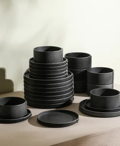 Stone Lain Bao 24 Pc. Dinnerware Set, Service For 8 In Gray