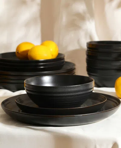 Stone Lain Elio 12 Pc. Dinnerware Set, Service For 4 In Black