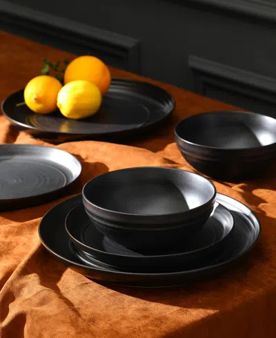 Stone Lain Elio 24 Pc. Dinnerware Set, Service For 8 In Black
