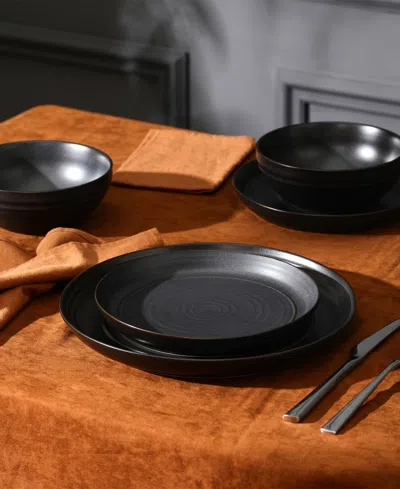 Stone Lain Elio 24 Pc. Dinnerware Set, Service For 8 In Black