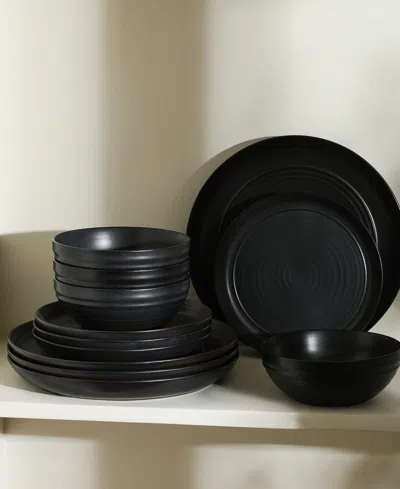 Stone Lain Elio 24 Pc. Dinnerware Set, Service For 8 In Black