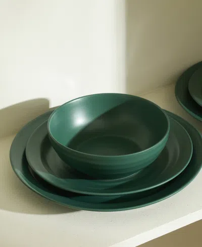 Stone Lain Orbit 24 Pc. Dinnerware Set, Service For 8 In Green