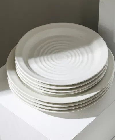 Stone Lain Orbit Stoneware 24-piece Dinnerware Set With Pasta Bowls In White