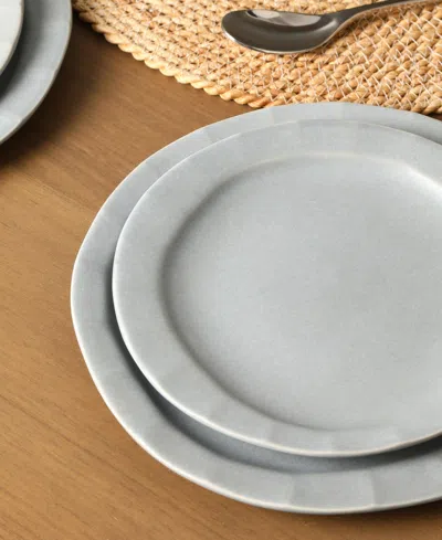 Stone Lain Oasis Stoneware 12-piece Dinnerware Set In Gray