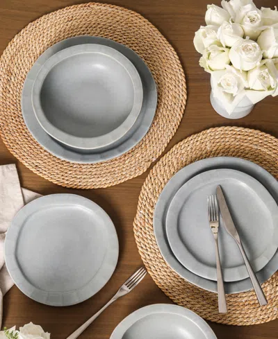 Stone Lain Oasis Stoneware 12-piece Dinnerware Set In Gray