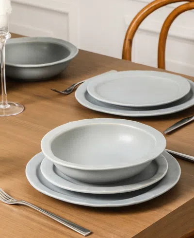 Stone Lain Oasis Stoneware 12-piece Dinnerware Set In Gray