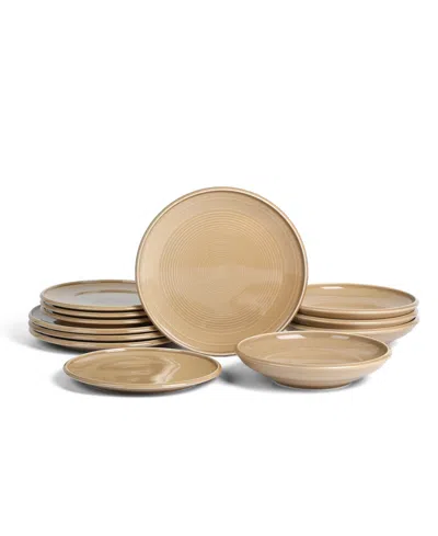 Earth & Clay Harmony 12pc Stoneware Dinnerware Set In Brown