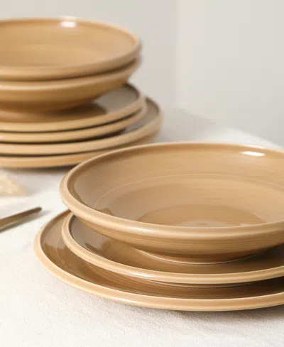 Earth & Clay Harmony 12pc Stoneware Dinnerware Set In Brown