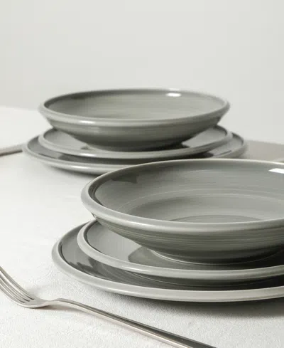 Earth & Clay Harmony 12pc Stoneware Dinnerware Set In Gray