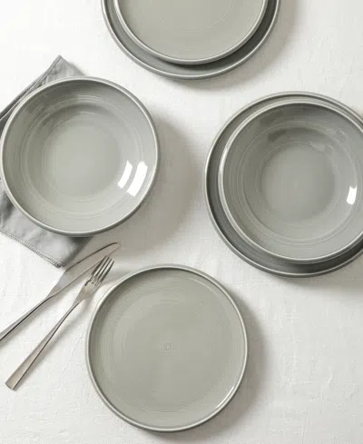 Earth & Clay Harmony 12pc Stoneware Dinnerware Set In Gray