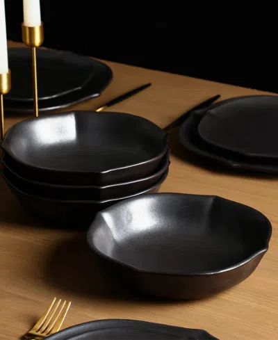 Stone Lain Baskerville 24 Pc. Dinnerware Set, Service For 4 In Black