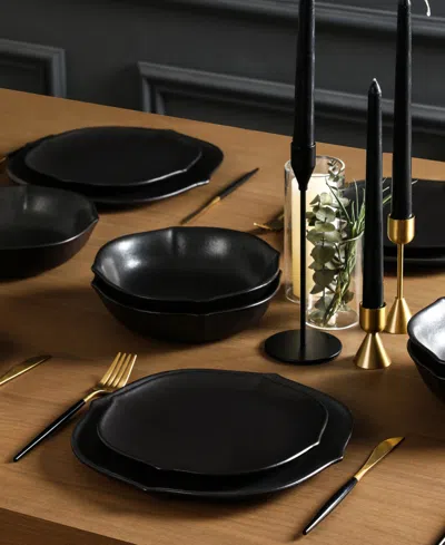 Stone Lain Baskerville 24 Pc. Dinnerware Set, Service For 4 In Black