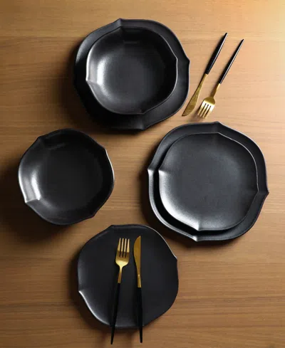 Stone Lain Baskerville 24 Pc. Dinnerware Set, Service For 4 In Black