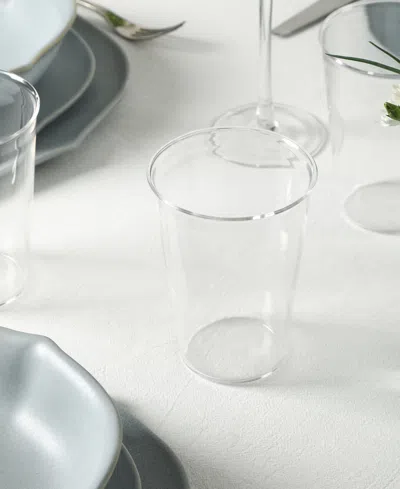 Stone Lain Baskerville 16pc Stoneware Dinnerware Set With Borosilicate Glass In Gray