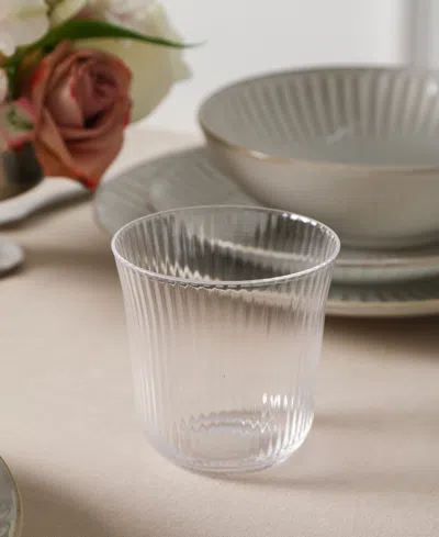 Stone Lain Linea 16pc Stoneware Dinnerware Set In White