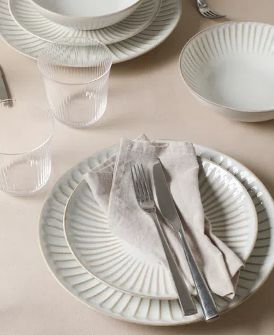 Stone Lain Linea 16pc Stoneware Dinnerware Set In White