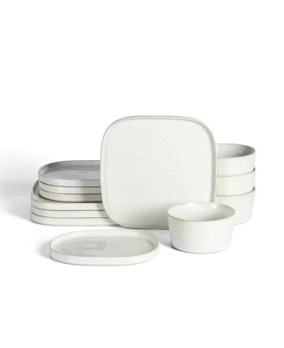 Stone Lain Cairo Stoneware 12-piece Dinnerware Set In White