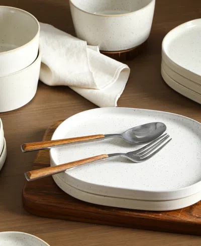Stone Lain Cairo Stoneware 12-piece Dinnerware Set In White