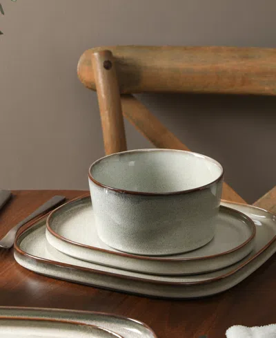Stone Lain Cairo 12pc Stoneware Dinnerware Set In Gray