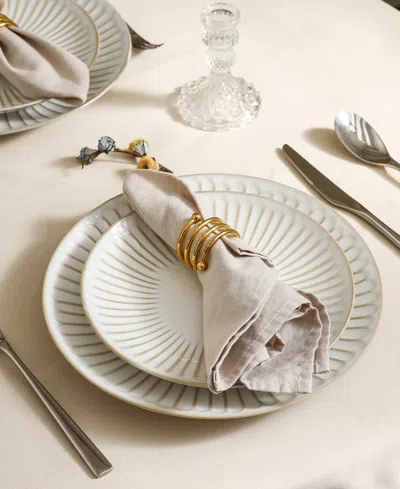 Stone Lain Linea Stoneware 24-piece Dinnerware Set In White