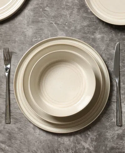 Stone Lain Claire Stoneware 4-piece Dinner Plate Set In Neutral