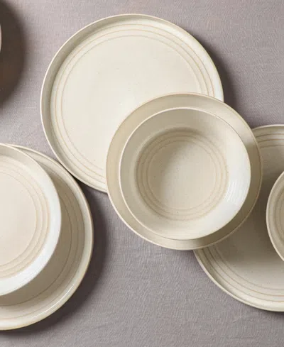 Stone Lain Claire Stoneware 4-piece Dinner Plate Set In Neutral