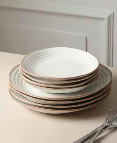 Stone Lain Nami 24pc Stoneware Dinnerware Set In White