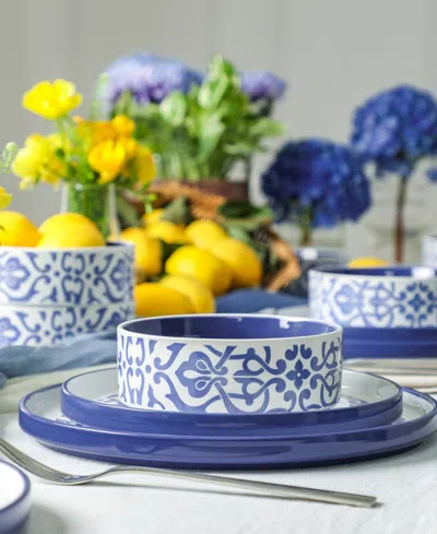 Stone Lain Tropea 12-piece Dinnerware Set Stoneware In Blue