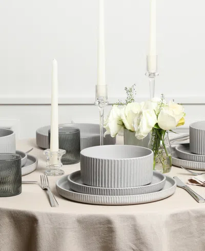 Stone Lain Haven 32 Pc. Dinnerware & Glassware Set, Service For 8 In Gray