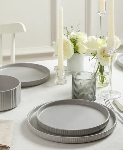 Stone Lain Haven 32 Pc. Dinnerware & Glassware Set, Service For 8 In Gray