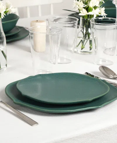 Stone Lain Baskerville 32 Pc. Dinnerware & Glassware Set, Service For 8 In Green