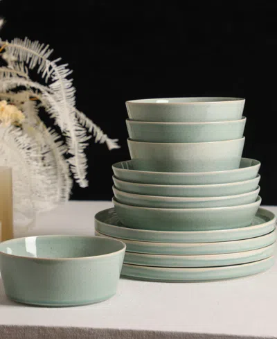 Stone Lain Claire 24 Pc. Dinnerware Set, Service For 8 In Green