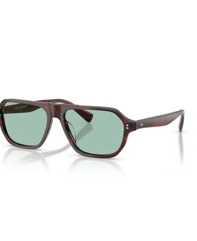 Oliver Peoples Remment Geometric-frame Sunglasses In Brown