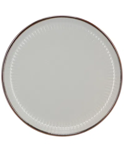 Elama Leo Light Grey 16pc Stoneware Dinnerware Set In Gray