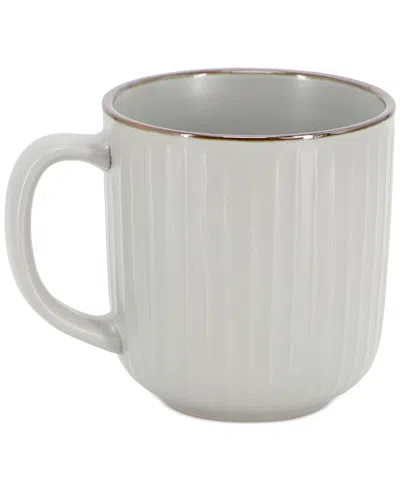 Elama Leo Light Grey 16pc Stoneware Dinnerware Set In Gray